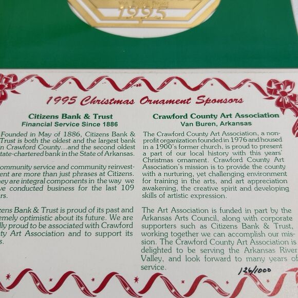 Van Buren Depot 1995 Gold Tone Train Station Ornament Collectible Rare Vintage - Picture 4 of 9